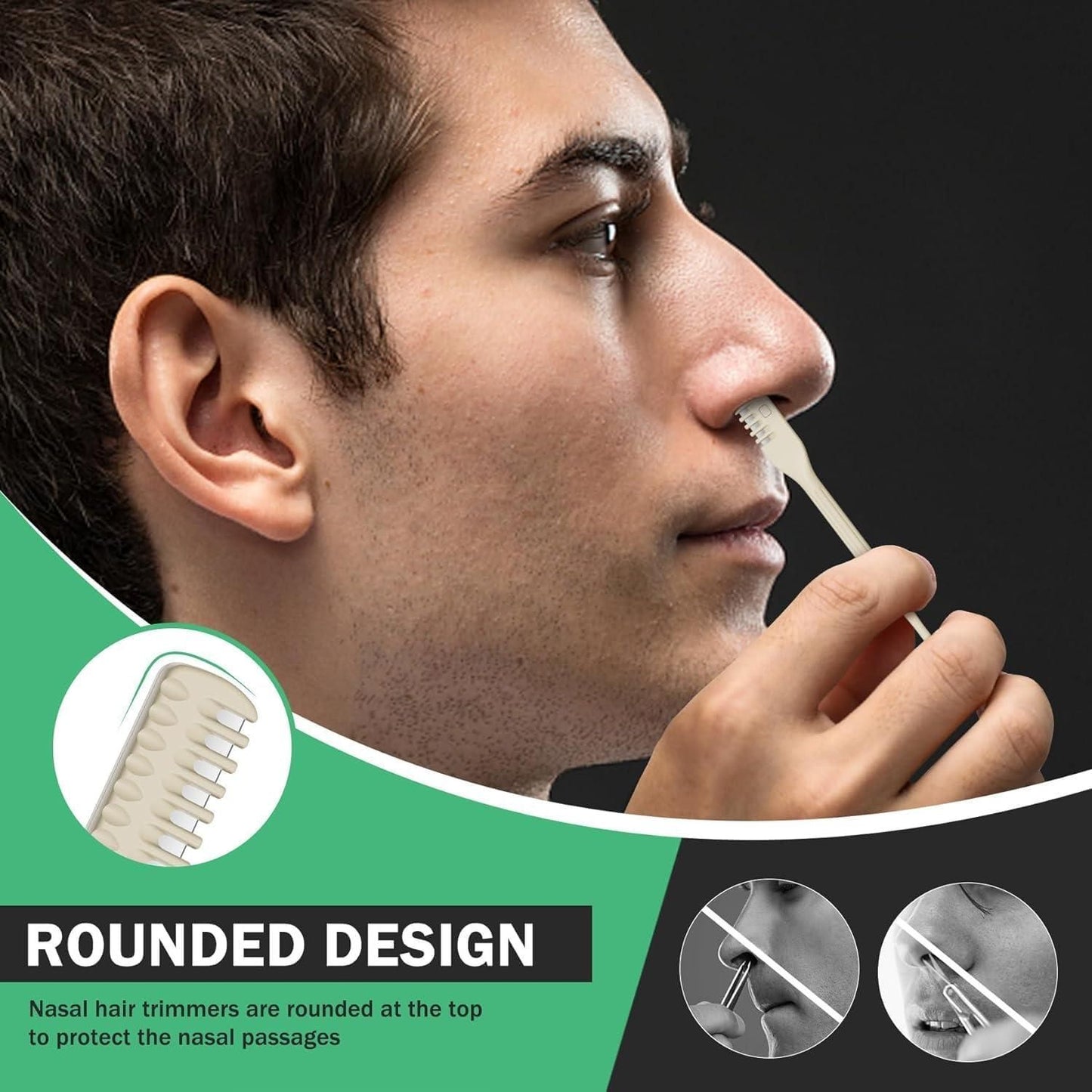 Nose Hair Cutter 360 Degree Rotating Manual Nose Hair Removal Tool Pack of 2