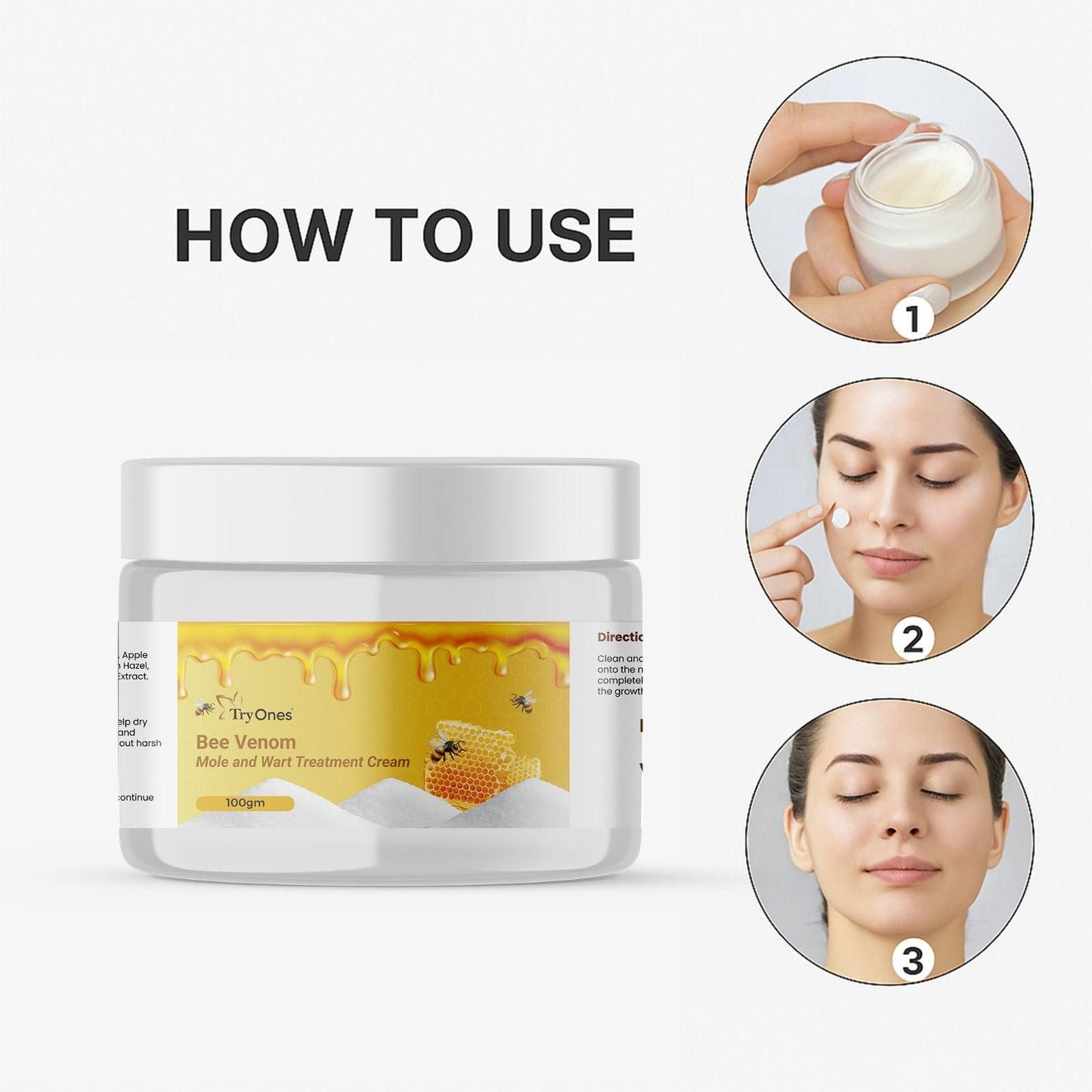 Bee Venom Mole and Wart Treatment Cream 200 gm Buy one Get One Free
