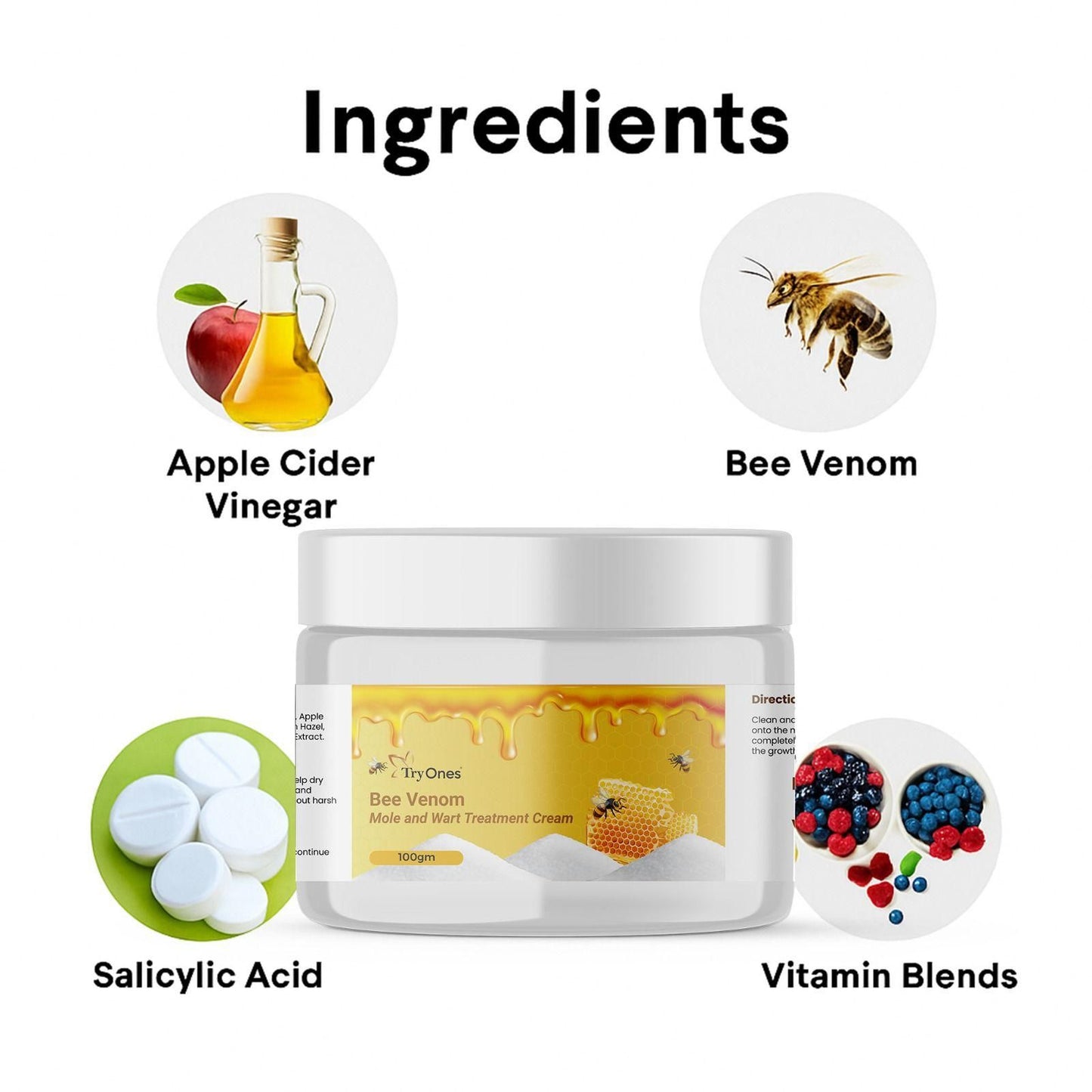 Bee Venom Mole and Wart Treatment Cream 200 gm Buy one Get One Free